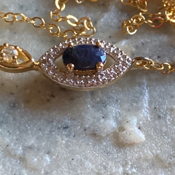 🆕18K Gold Over Sterling Silver 2.17ct Multi-Gem /Diamond Accent Necklace - Picture 4 of 12